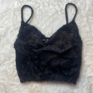 for love & lemons furry crop top SIZE: L